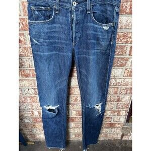 RAG & BONE Womens Jeans Size 26 Raw Hem ROSA Mid Rise Boyfriend Button Fly